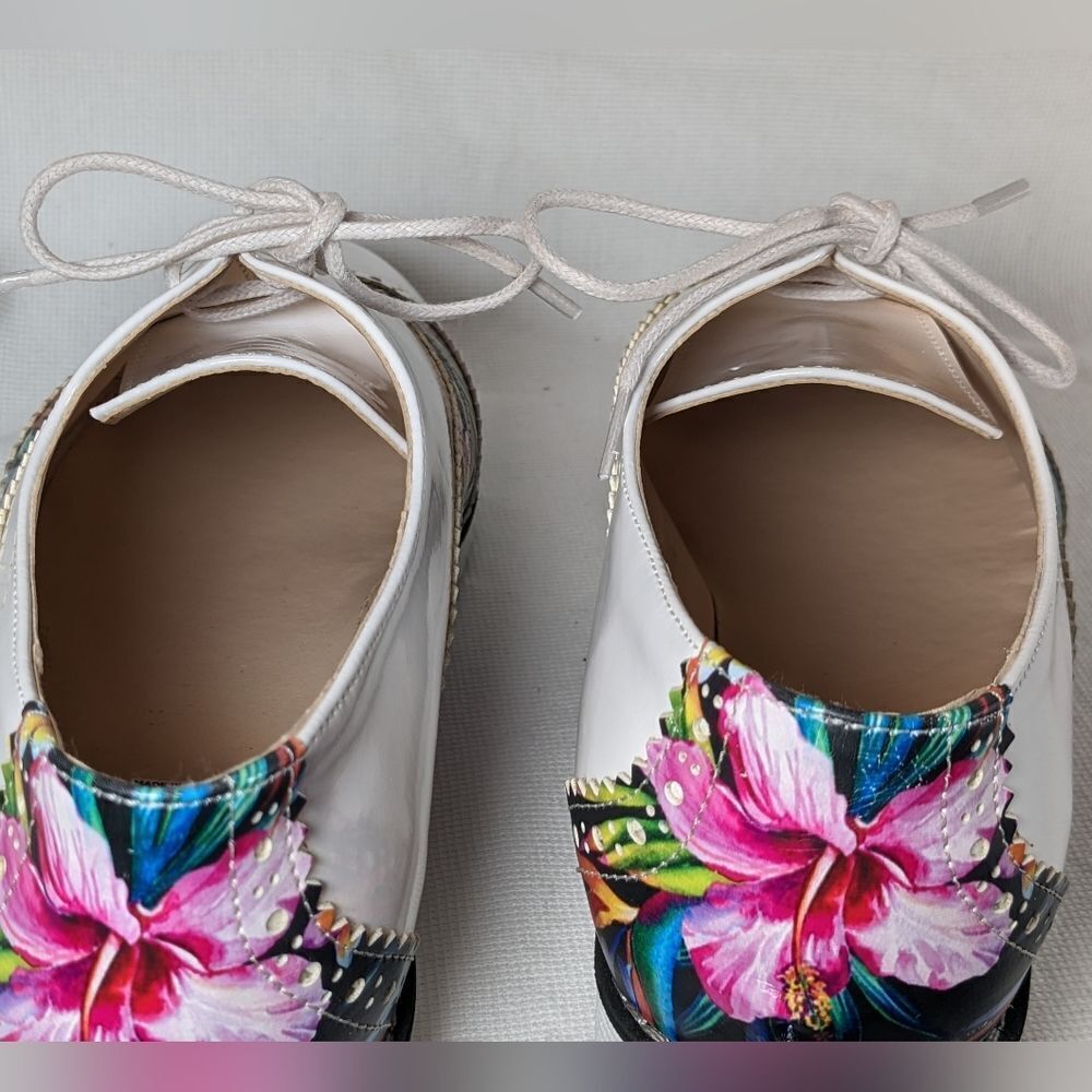 Goby Flowers Oxford Shoes GNG303 Size 38 Like New Condition - Picture 5 of 9